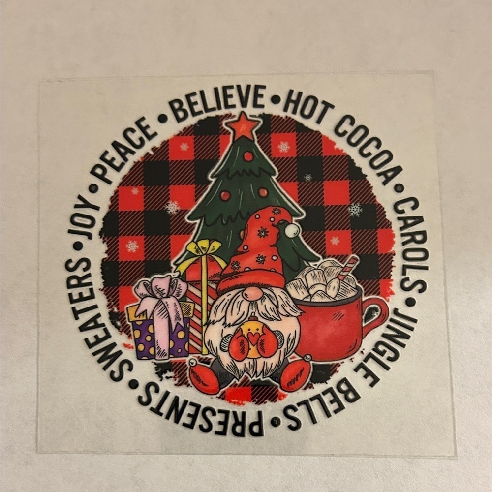 Christmas Gnome Cup Decal D24